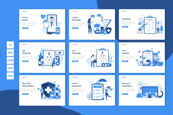 9 Medical Flat Illustration Design Graphics