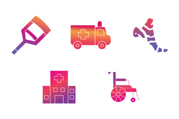 Medical Gradient Icons for Graphics