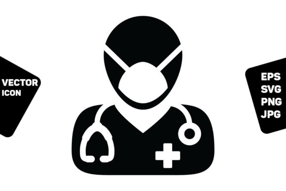 Medical Icon Vector Doctor Surgical Mask Graphics