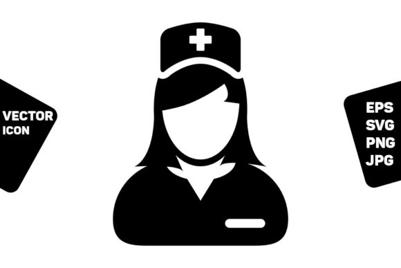 Medical Icon Vector Nurse Female Avatar: Graphics and Icons