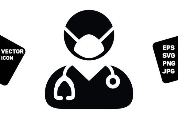 Nurse Icon Vector Face Mask Male Person Review