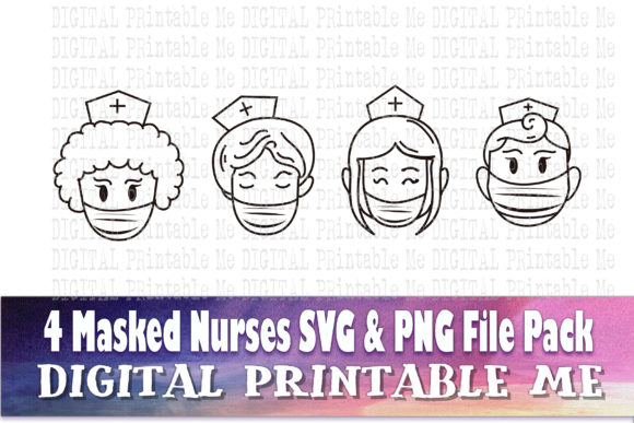 Nurse Wearing Mask Bundle: Graphics & Illustrations