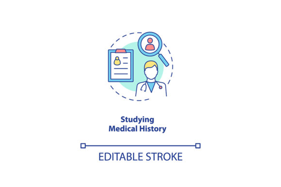 Studying Patient Medical History Icons & Graphics