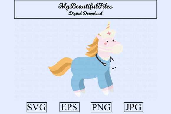 Unicorn Nurse Kawaii Clipart: Graphics & Illustrations